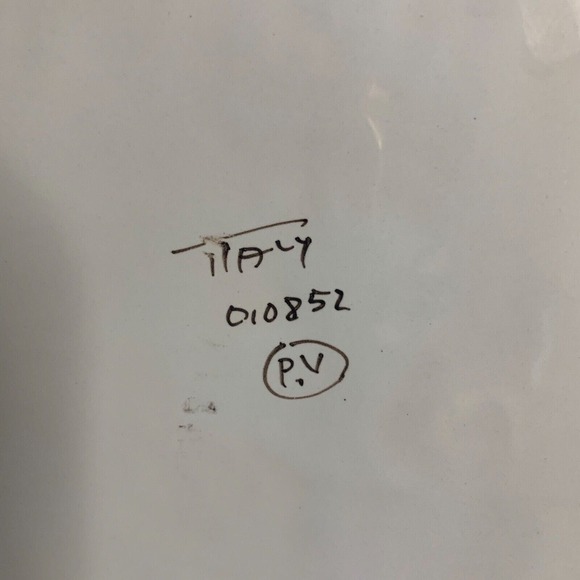 PV Vintage Italy Handpainted BLUE FLORAL 15" Oval Platter - Picture 4 of 4